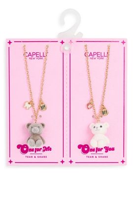 Capelli New York Capelli New York Kids' Tear & Share 2-Pack Assorted Bear Necklaces