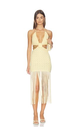 ali beads ivory dress in ivory capittana Elegant Ivory Beaded Fabric – Allura main image 0