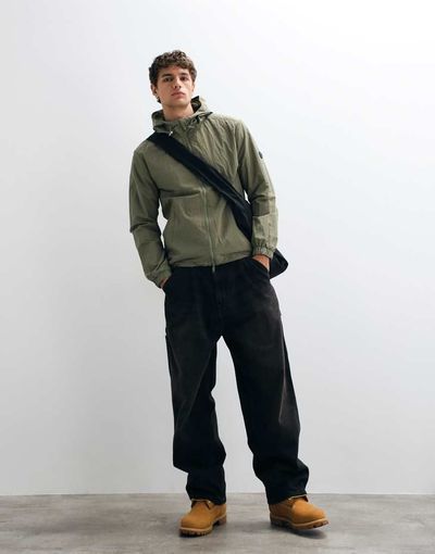 CAPO CAPO lightweight ripstop windbreaker jacket in olive-Green