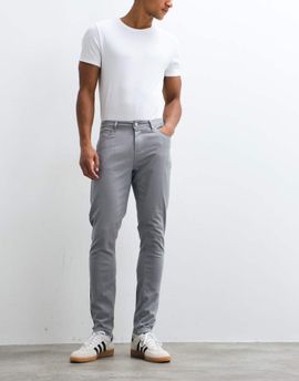CAPO CAPO straight leg cotton-rich chino pants in gray
