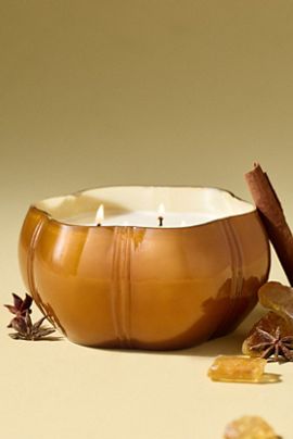 Capri Blue Spiced Amber Glass Decorator Candle