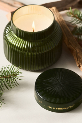 Woody Fir & Firewood Glass Candle