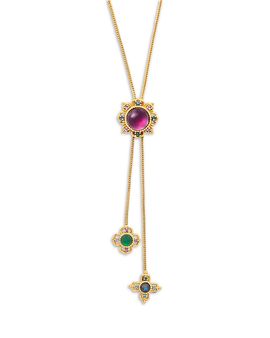 Capucine De Wulf Capucine De Wulf Contessa Multi Gemstone Adjustable Lariat Necklace, 24