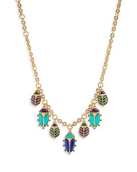 Capucine De Wulf Capucine De Wulf Multi Gemstone Scarab Family Charm Necklace, 16-18