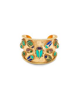 Capucine De Wulf Capucine De Wulf Multi Gemstone Scarab Family Reunion Cuff Bracelet