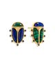 Capucine De Wulf Capucine De Wulf Multi Gemstone Scarab Mismatch Stud Earrings - 1