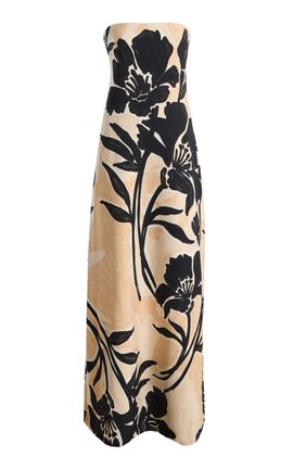 Cara Cara Cara Cara Benita Strapless Floral Crepe Maxi Dress