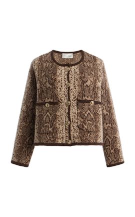 Cara Cara Cara Cara Bristol SnakePrint Wool Cardigan