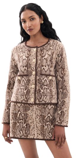 Cara Cara Cara Cara Bristol Wool Cardigan Oatmeal Snake