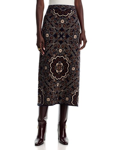 Cara Cara Cara Cara Clara Merino Wool & Cotton Pull On Midi Skirt