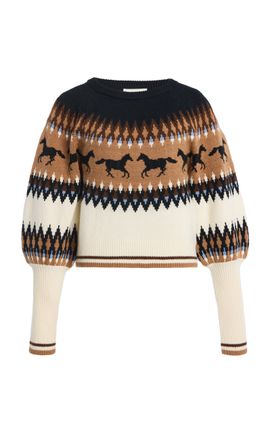 Cara Cara Cara Cara Colton Intarsia WoolCashmere Pullover