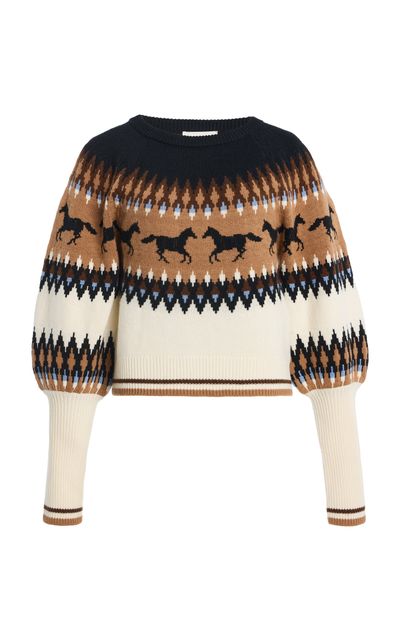 Cara Cara Cara Cara Colton Intarsia WoolCashmere Pullover