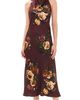 Cara Cara Cara Cara Fara Silk Dress Ariana Flora Merlot - 1