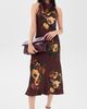 Cara Cara Cara Cara Fara Silk Dress Ariana Flora Merlot - 2