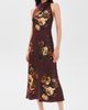 Cara Cara Cara Cara Fara Silk Dress Ariana Flora Merlot - 5