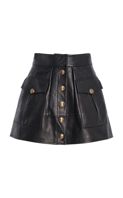Cara Cara Cara Cara Fatima Lamb Leather Mini Skirt