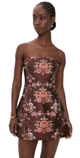 Cara Cara Cara Cara Ines Jacquard Dress Trellis Jacquard Maroon