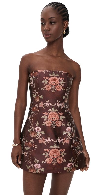 Cara Cara Cara Cara Ines Jacquard Dress Trellis Jacquard Maroon