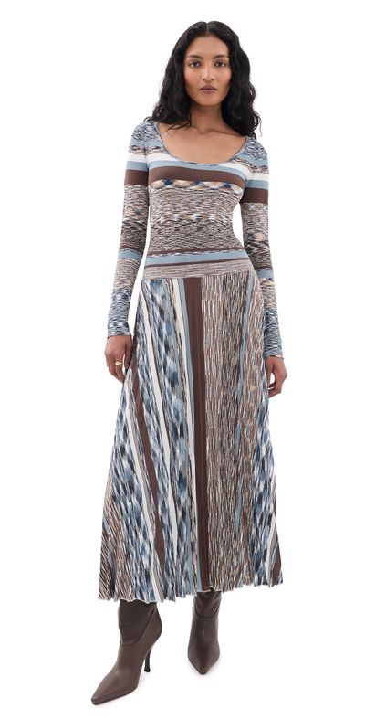 Cara Cara Marlow Dress Blue Brown Multi