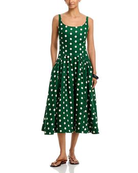 green cara cara dress Zora Drop Waist Midi Dress in Cotton