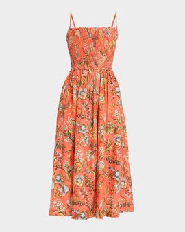 Cara Cara Carmen Floral Smocked Midi Dress