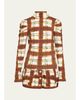 Cara Cara Chira Blurred Plaid Turtleneck Top - 1