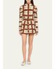 Cara Cara Chira Blurred Plaid Turtleneck Top - 2