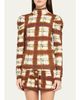 Cara Cara Chira Blurred Plaid Turtleneck Top - 4