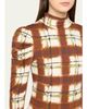 Cara Cara Chira Blurred Plaid Turtleneck Top - 5