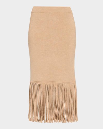 Cara Cara Delphi Knit Fringe Merino Wool Midi Skirt