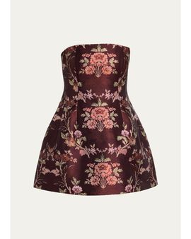Cara Cara Ines Strapless Jacquard Mini Dress