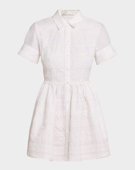 Cara Cara Kai Lace Cotton Mini Shirtdress
