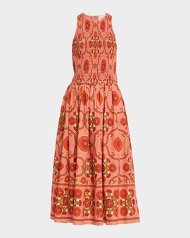 Cara Cara Leandra Printed Cotton Midi Dress