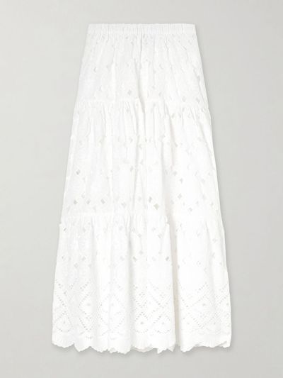 CARA CARA Melanie broderie anglaise cotton midi skirt