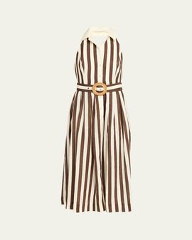 Cara Cara Quentin Belted Halter Midi Dress