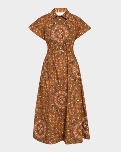 Cara Cara Sawyer Floral Cotton Poplin Midi Shirtdress