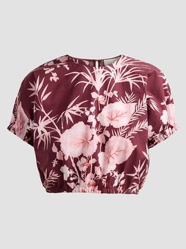 Cara Cara Women's Bari Printed Poplin Crop Top