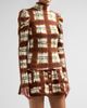 Cara Cara Women's Chira Blurred Plaid Turtleneck Top - 4