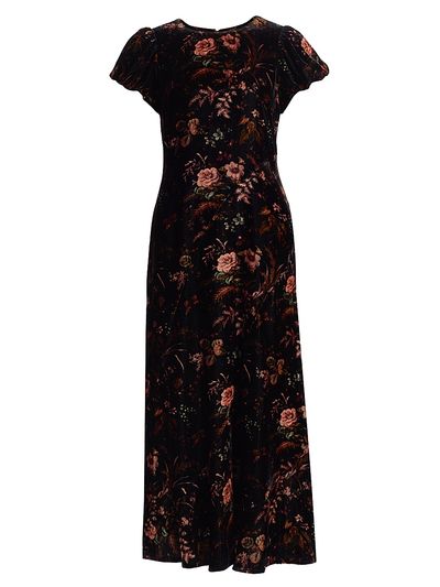 Cara Cara Women's Connie Floral Crushed Velvet Midi-Dress