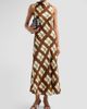 Cara Cara Women's Crystal Plaid Silk Midi Dress - 2