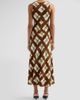 Cara Cara Women's Crystal Plaid Silk Midi Dress - 3