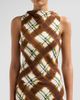 Cara Cara Women's Crystal Plaid Silk Midi Dress - 5