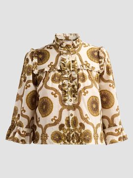 Cara Cara Women's Elowen Floral Medallion Ruffle Blouse