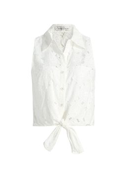 Cara Cara Women's Highland Tie-Hem Cotton Crop Top