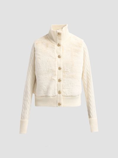 Cara Cara Women's Logan Wool-Cashmere Faux-Fur Cardigan