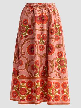 Cara Cara Women's Meret Printed Poplin Midi Skirt