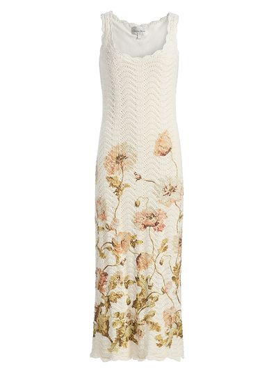 Cara Cara Women's Orel Crochet Floral Cotton Midi-Dress