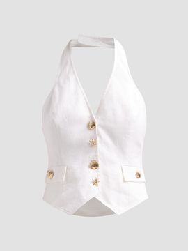 Cara Cara Women's Prescott Halterneck Linen Top