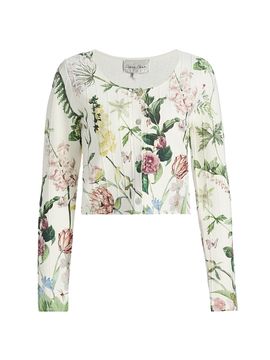 Cara Cara Women's Rose Floral Seamed Cardigan