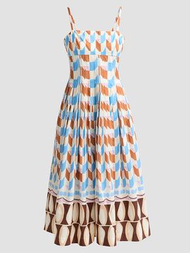 Cara Cara Women's Sea Island Geometric Cotton Midi Dress